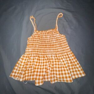 SO plaid yellow and white crop top